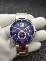 Replica Calibre Drive de Cartier Watch 2-Tone Blue Dial